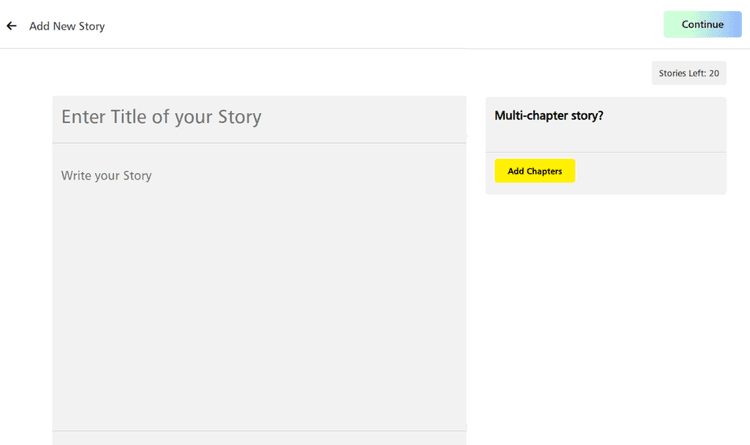 Write multi-chapter story